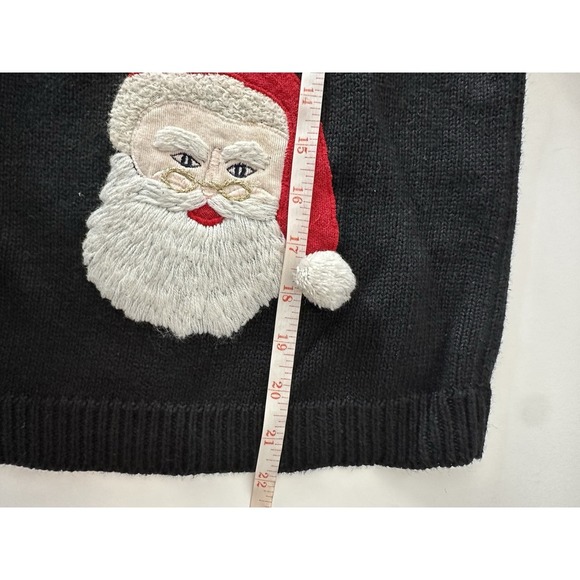 Vintage Essential Elements Women XL Black Ugly Christmas Sweater Santa Knit - Picture 5 of 6